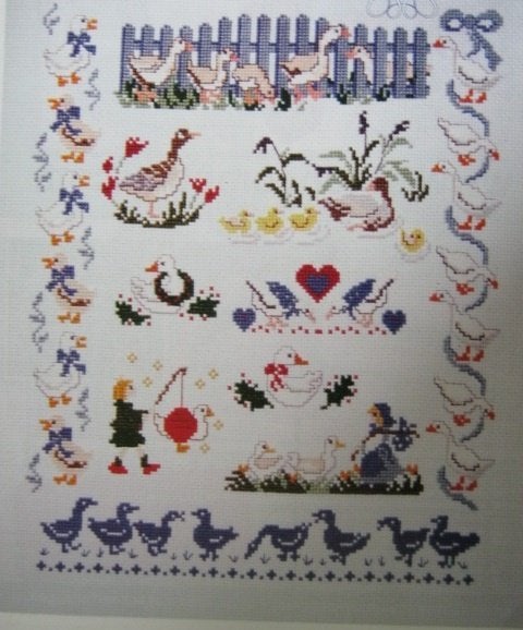 Borduurpatroon  Merklap Dieren Gans  nr 5992, Verzenden, Nieuw, Handborduren, Patroon