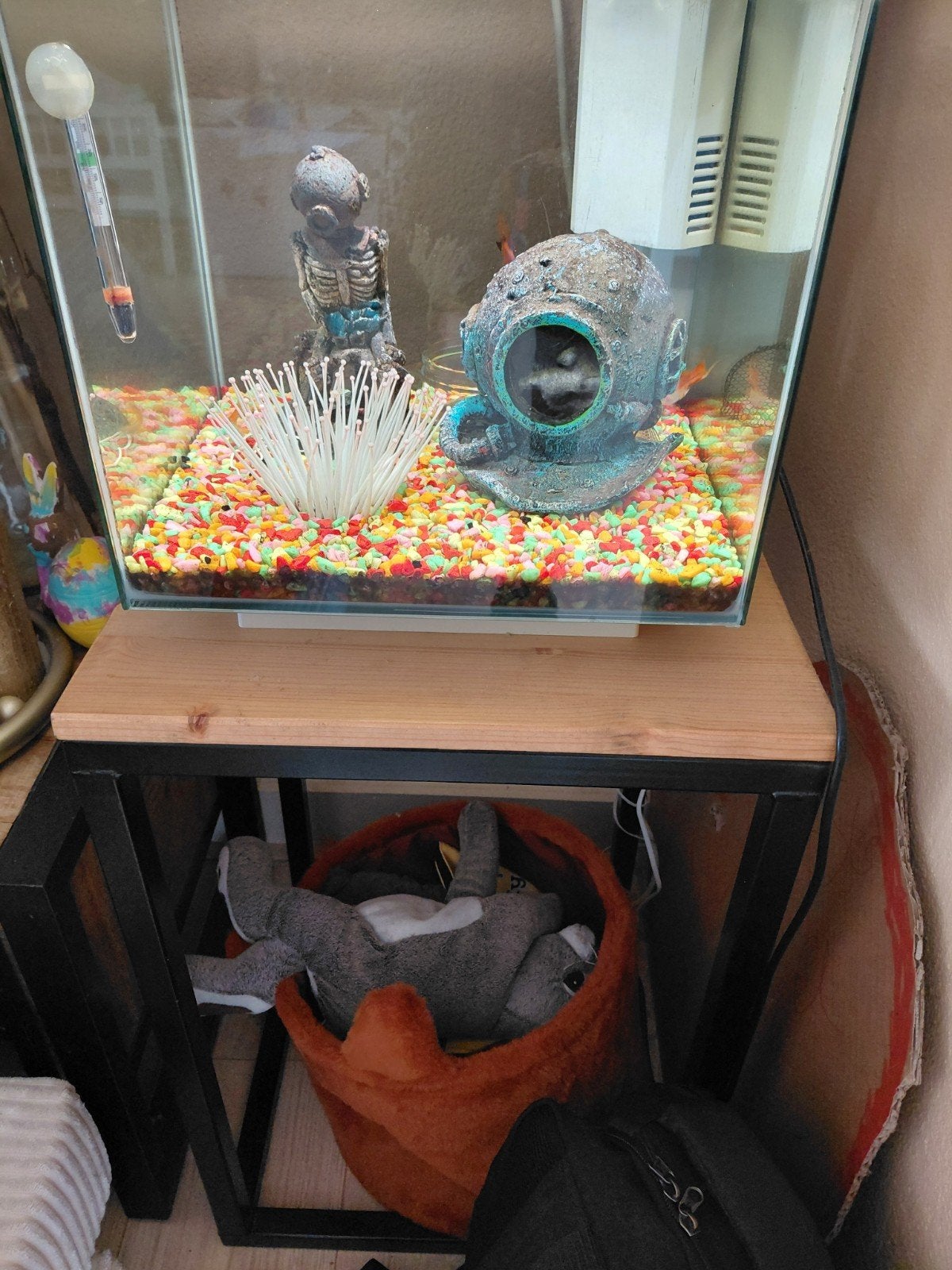 compleet aquarium met het tafeltje  40 euro, Ophalen, Gebruikt, Gevuld zoetwateraquarium, Superfish