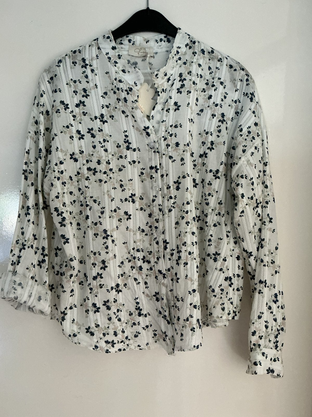 Blouse 95% katoen mt 42 spiksplinternieuw Made in Italy, Ophalen of Verzenden, Zo goed als nieuw, Maat 42/44 (L), Blauw