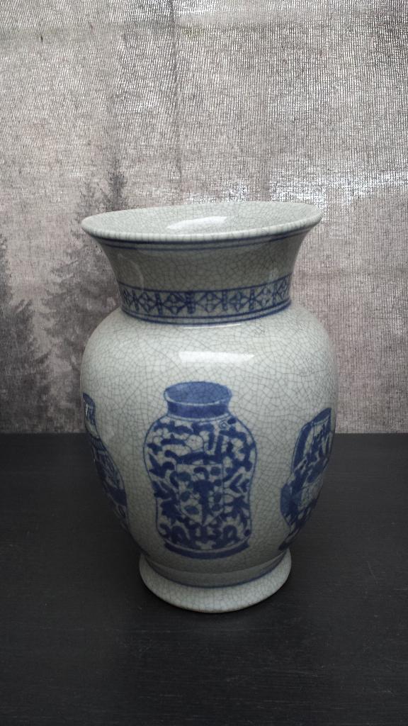 Chinese VAAS van Keramiek <> TULPENVAAS <> 20 cm Hoog, Overige kleuren, Aardewerk of Porselein, Ophalen of Verzenden, Zo goed als nieuw