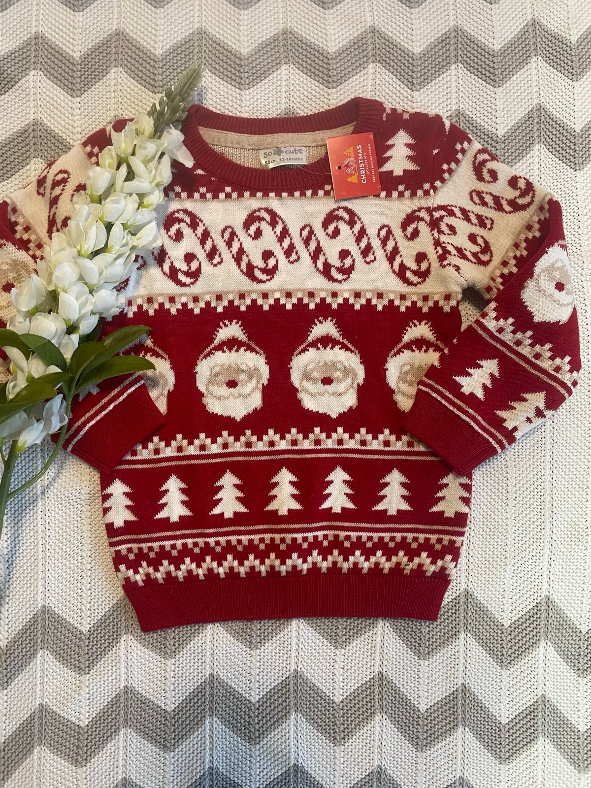 Nieuwe Vrolijke Gebreide Kersttrui voor Jongens, maatje 86, Ophalen of Verzenden, Nieuw, Jongetje, Truitje of Vestje