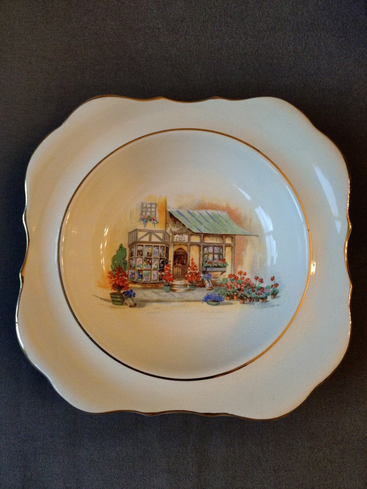 Vintage Sandland Ware schaaltje 'The Posy Shop' SANDLANDWARE, Ophalen of Verzenden