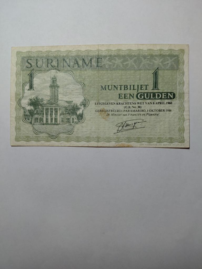 Suriname 1 gulden, Postzegels en Munten, Bankbiljetten | Nederland, Ophalen of Verzenden