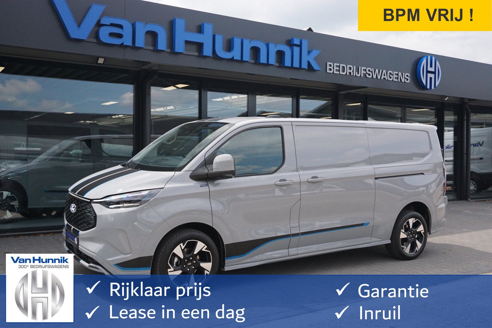 Ford Transit Custom 340L 218PK 71KWH Sport AUT Elektrisch Na, Auto's, Bestelauto's, Automaat, Gebruikt, 2500 kg, 2100 kg