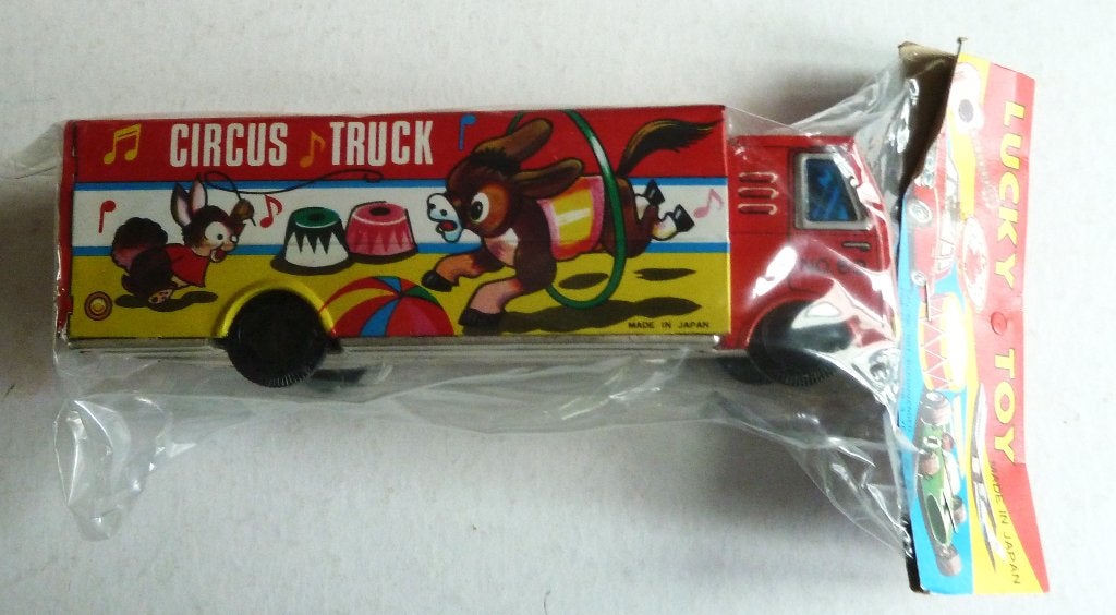 Blikken Circus Truc Made Lucky Toy Japan MIP 1960, Antiek en Kunst, Ophalen of Verzenden