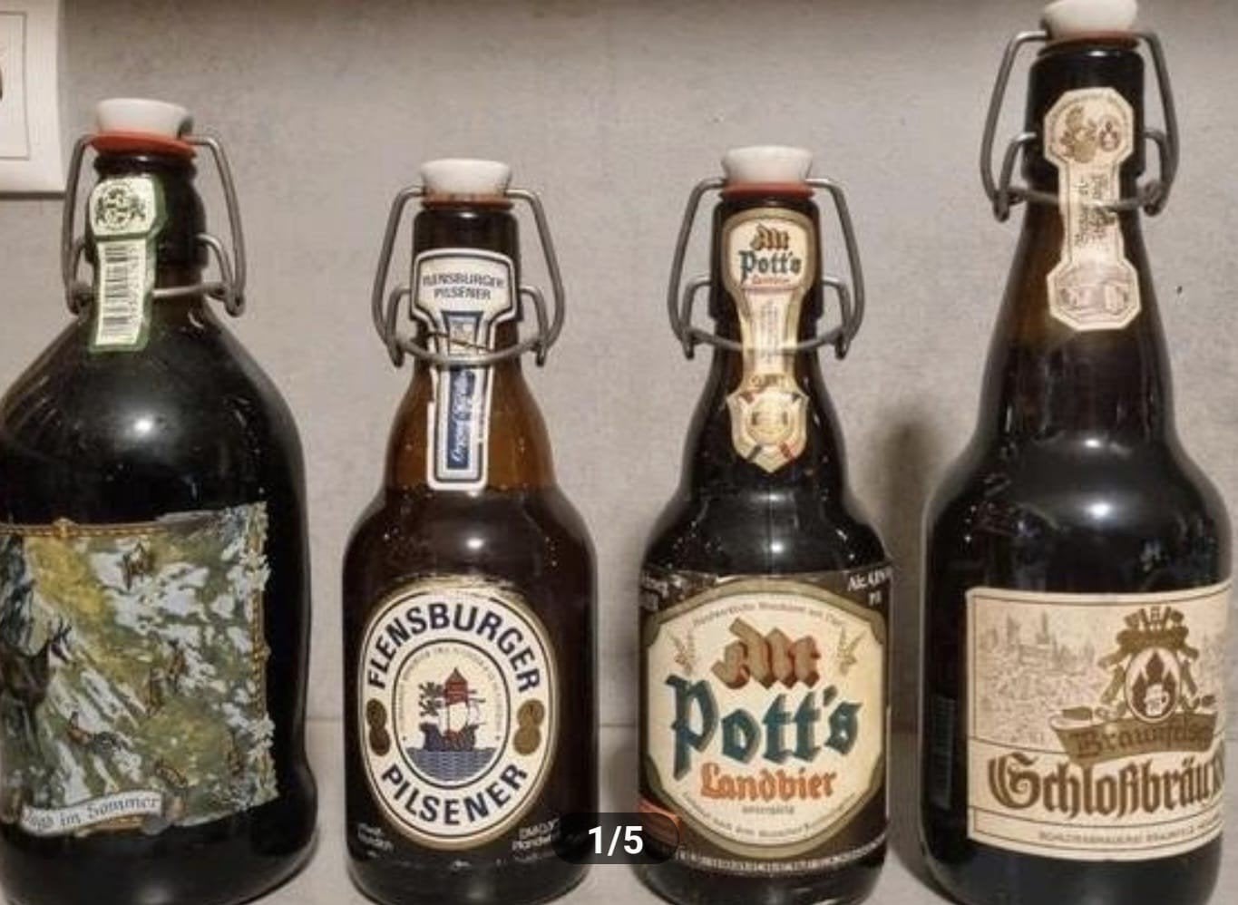 4 oude en vintage Beugelflessen - 2x geen t.h.t., '97, '98, Ophalen of Verzenden, Flesje(s), Overige merken