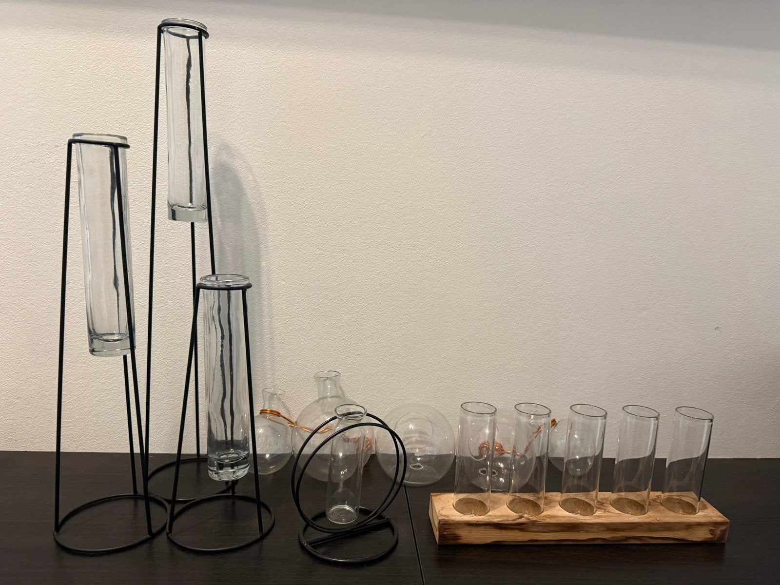 Diverse stekvaasjes en reageerbuisjes, Huis en Inrichting, Woonaccessoires | Vazen, Ophalen, Gebruikt, Transparant, Glas