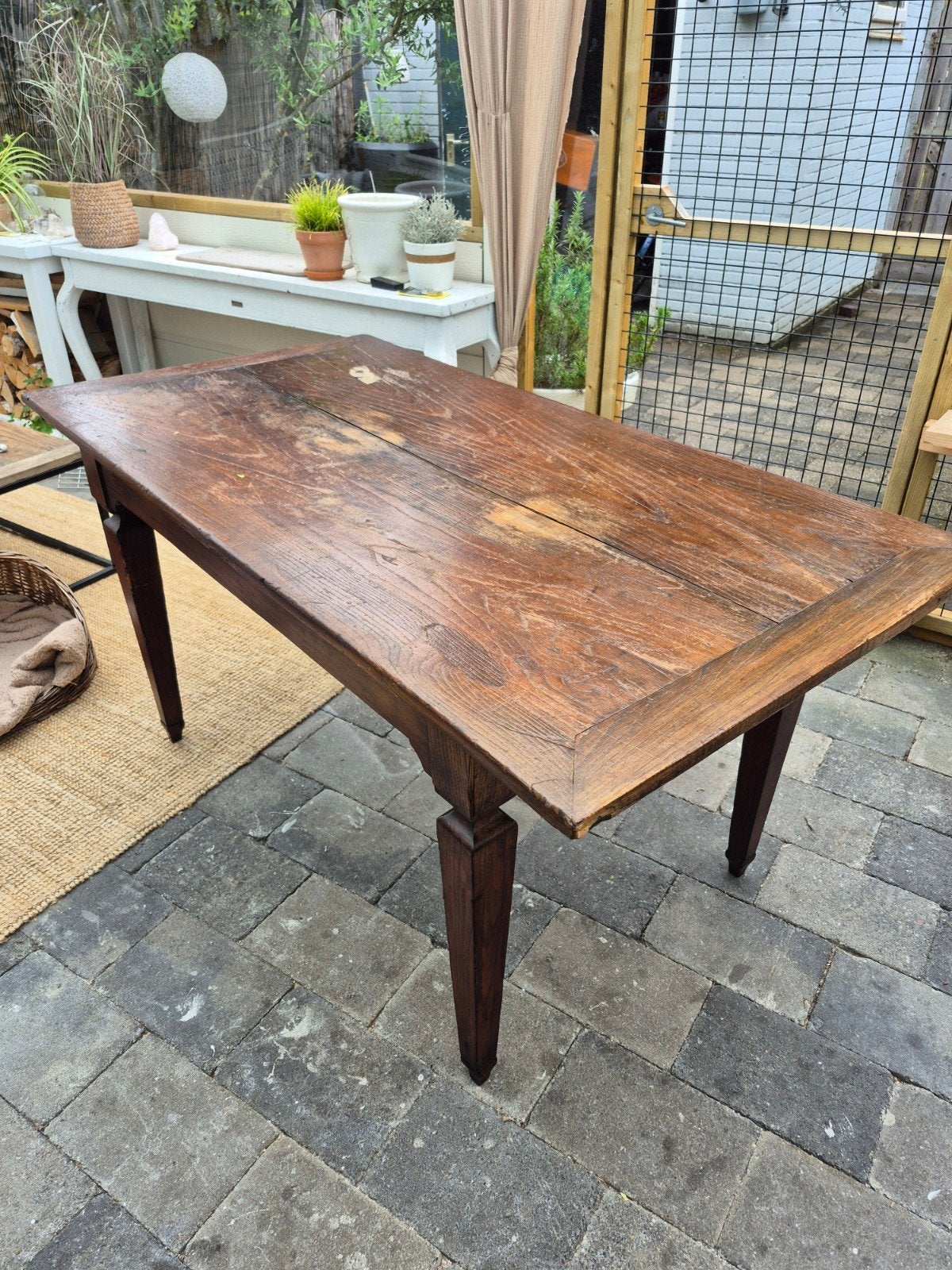 Koloniale eettafel opknapper 160x82cm, Ophalen