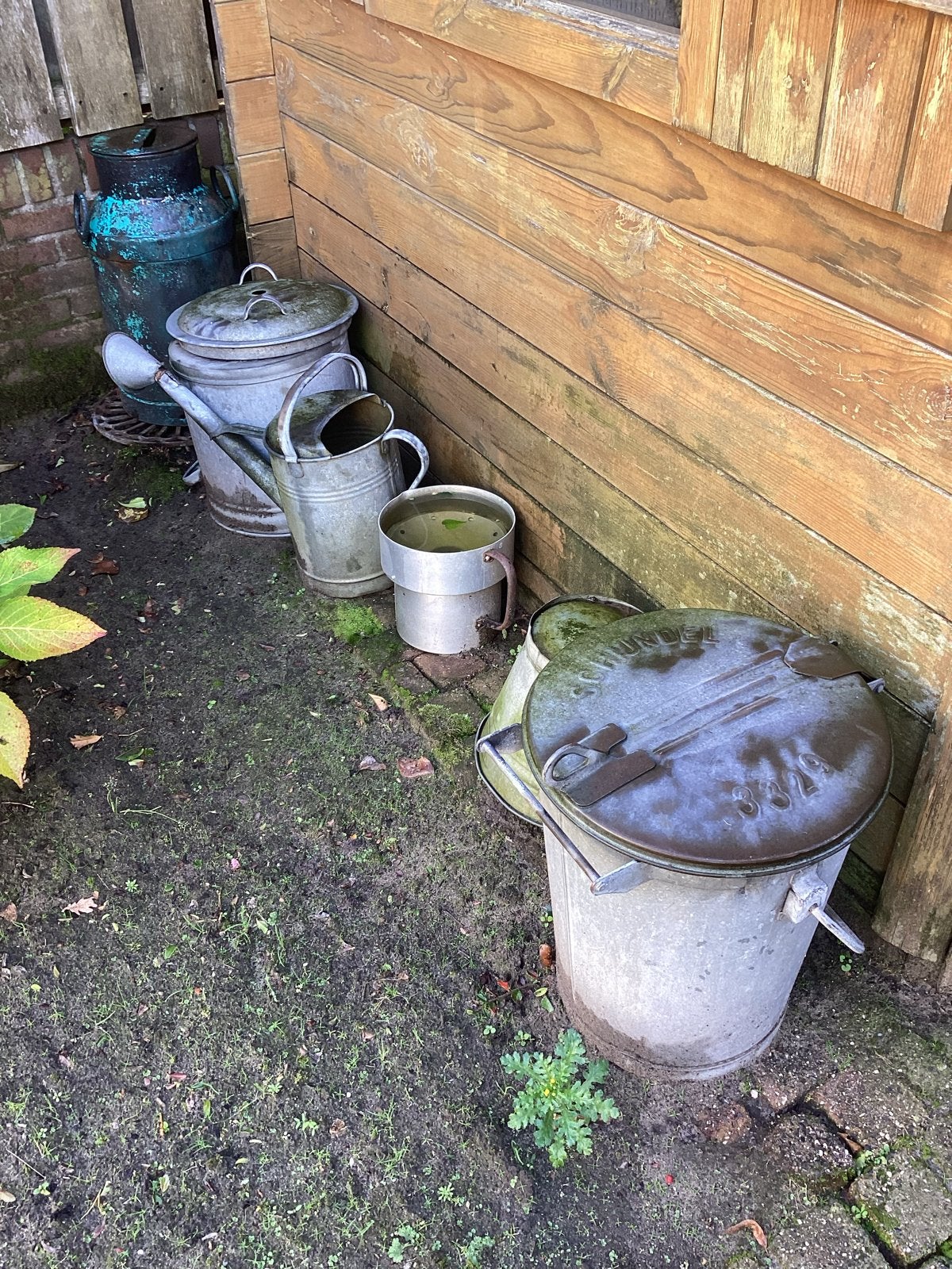 Vintage Zinken Gieters en Melkbussen - Decoratief Set, Antiek en Kunst, Ophalen