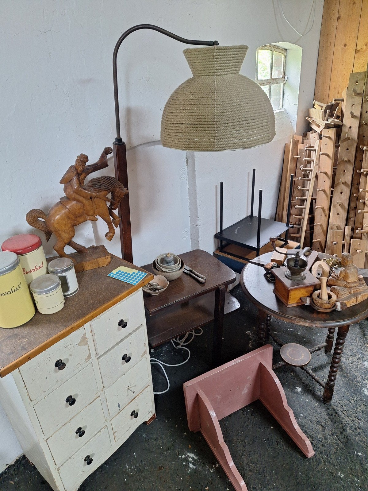 Partij vintage, meubels, brocante, industrieel, winkel, Ophalen