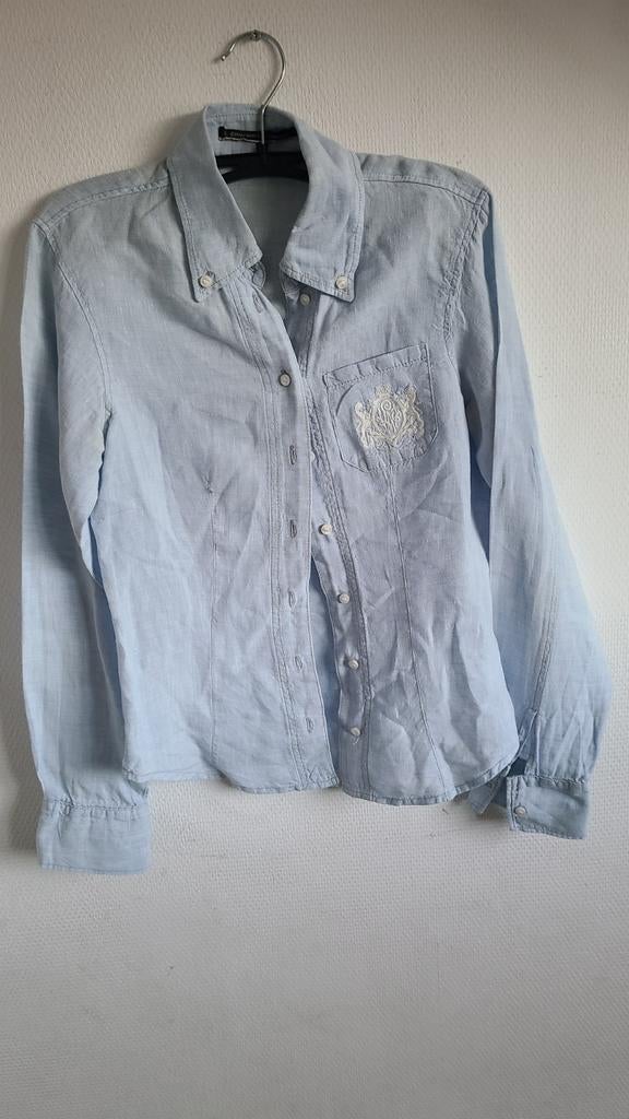 Lichtblauwe blouse Erny Van Reimersdal, Maat 38/40 (M), Blauw, Ophalen of Verzenden, Zo goed als nieuw