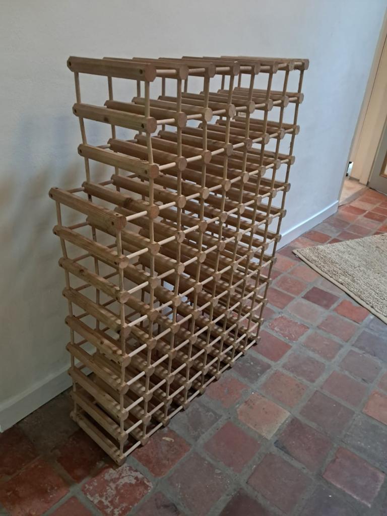 Wijnrek van deens design 92 flessen, Huis en Inrichting, Woonaccessoires | Wijnrekken, Ophalen, Metaal, 75 cm of meer