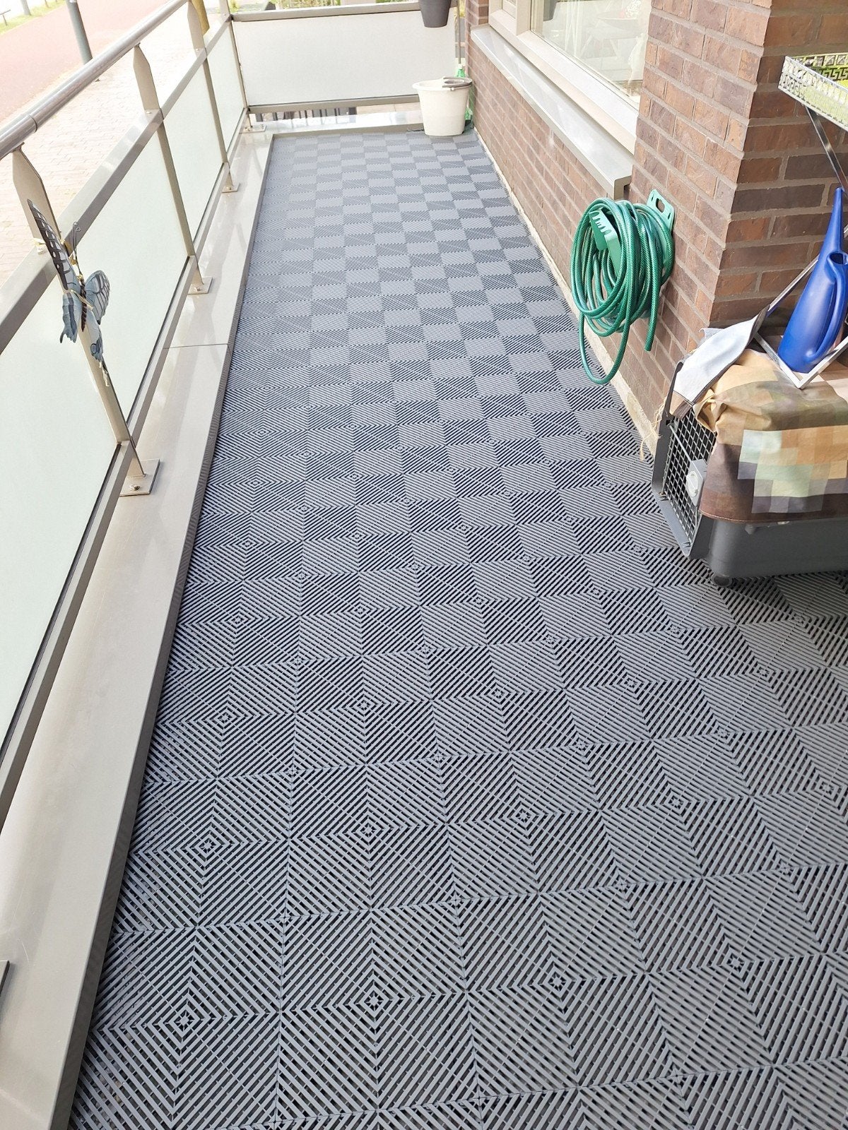 PVC tegels voor terras, balkon of garagevloer (1.5 dozen), Overige typen, Nieuw, Minder dan 50 cm, Ophalen of Verzenden