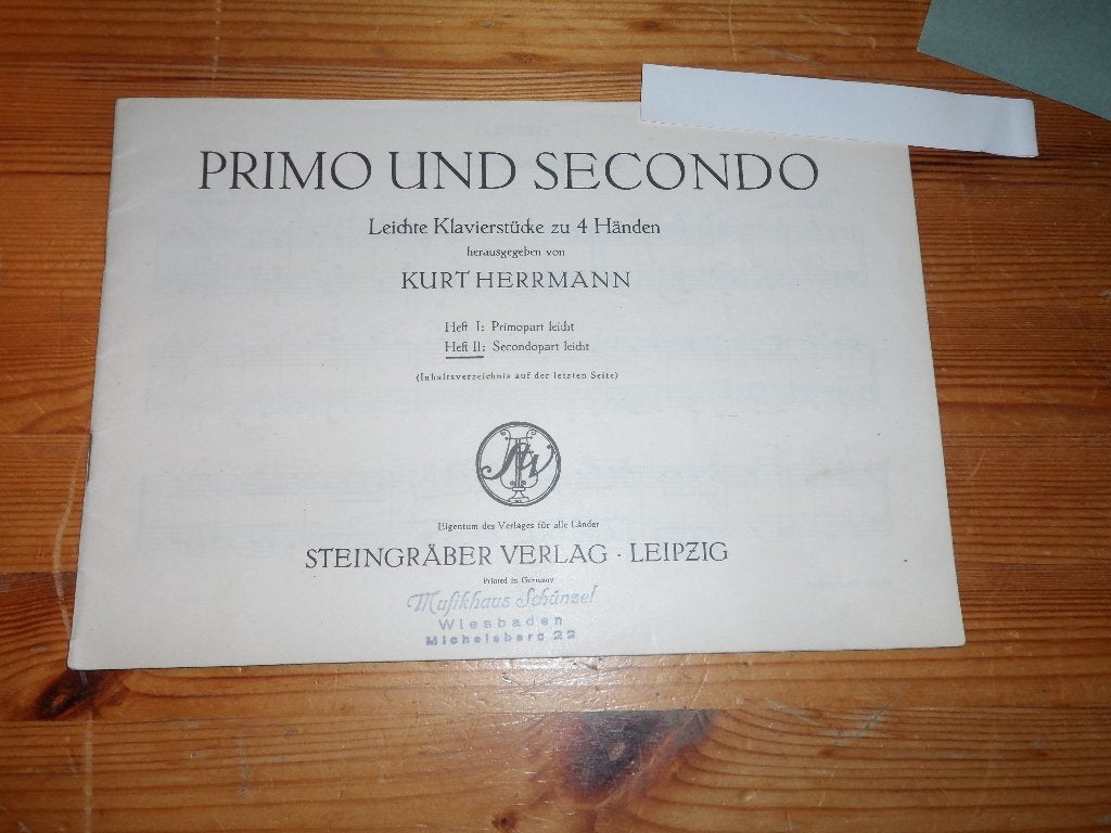 Primo und secondo heft 2 - kurt herrmann, Muziek en Instrumenten, Bladmuziek, Gebruikt, Klassiek, Ophalen of Verzenden, Artiest of Componist