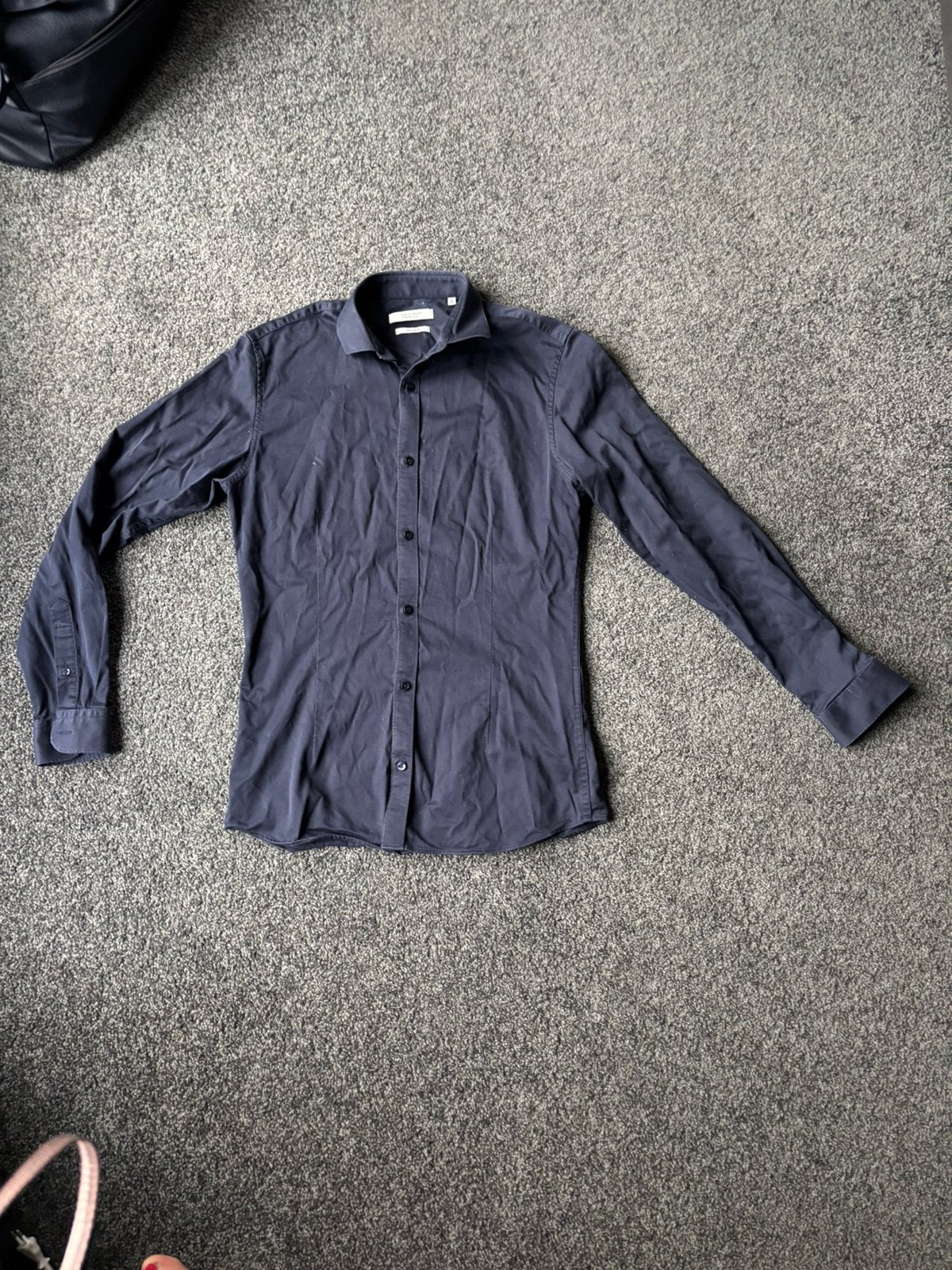 donkerblauw jack Jones overhemd maat S, Kleding | Heren, Overhemden, Ophalen of Verzenden, Zo goed als nieuw, Blauw