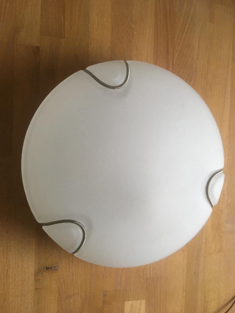 italiaanse plafondlamp matglas 38cm rond, Ophalen of Verzenden, Zo goed als nieuw, Glas
