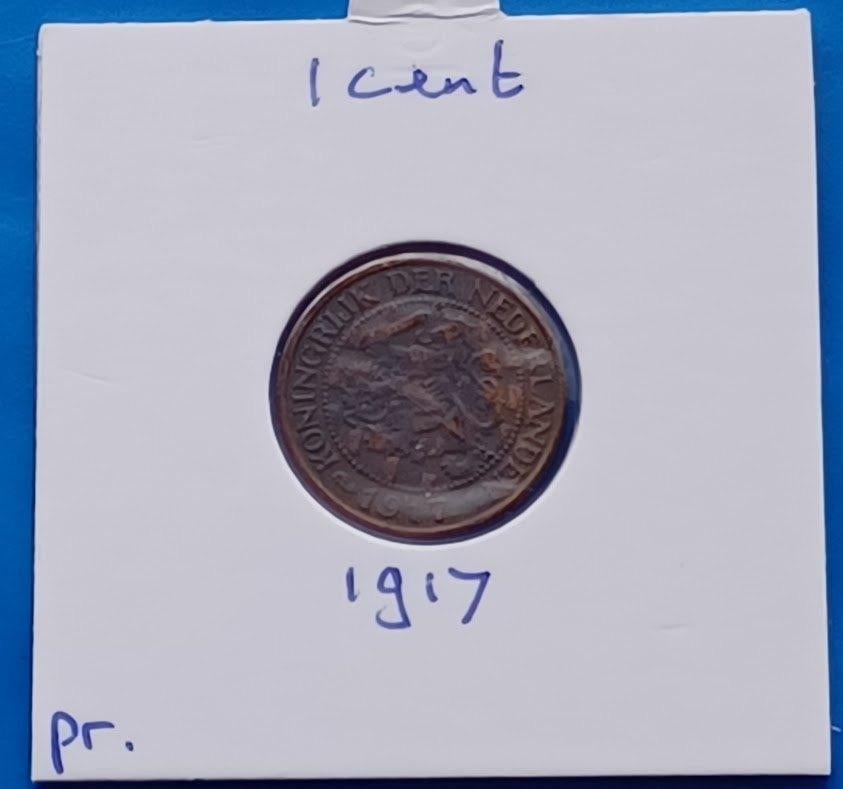 1 cent 1917 - Wilhelmina, Postzegels en Munten, Munten | Nederland, Verzenden, Koningin Wilhelmina, 1 cent, Losse munt