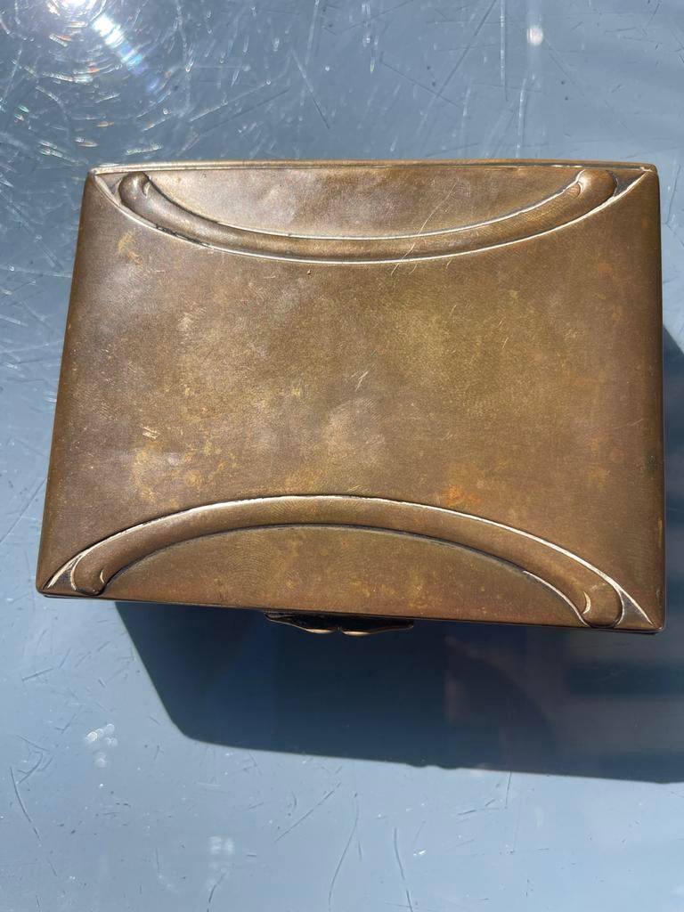 Antiek verzilverd sigarendoosje, Ophalen of Verzenden