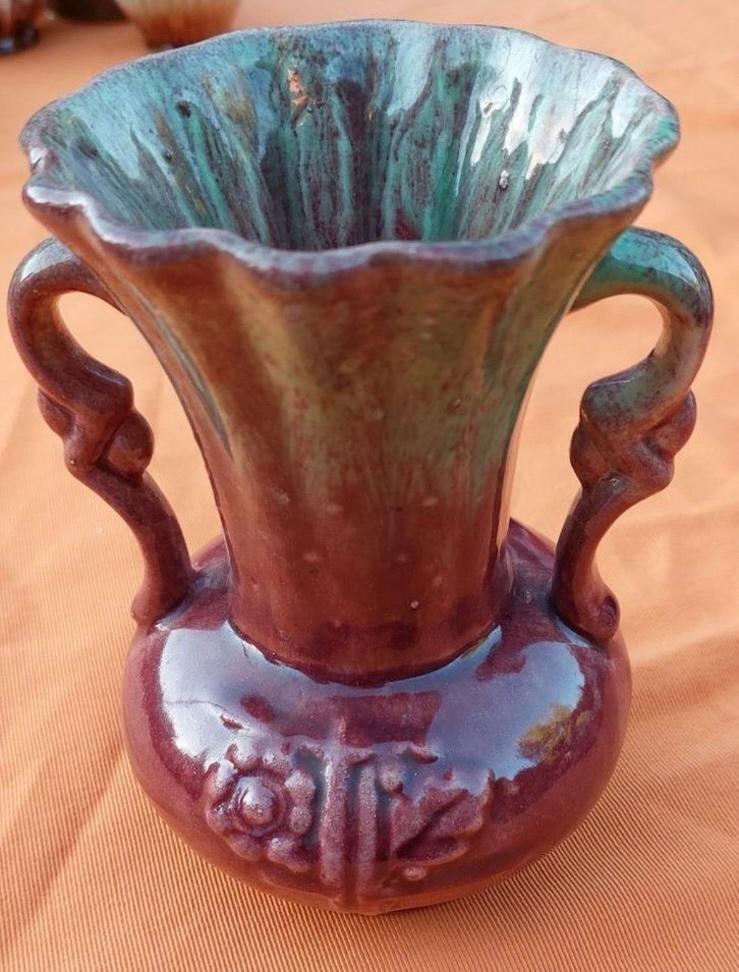 Rood-groen-roestig kleurige vaas, Antiek en Kunst, Ophalen of Verzenden