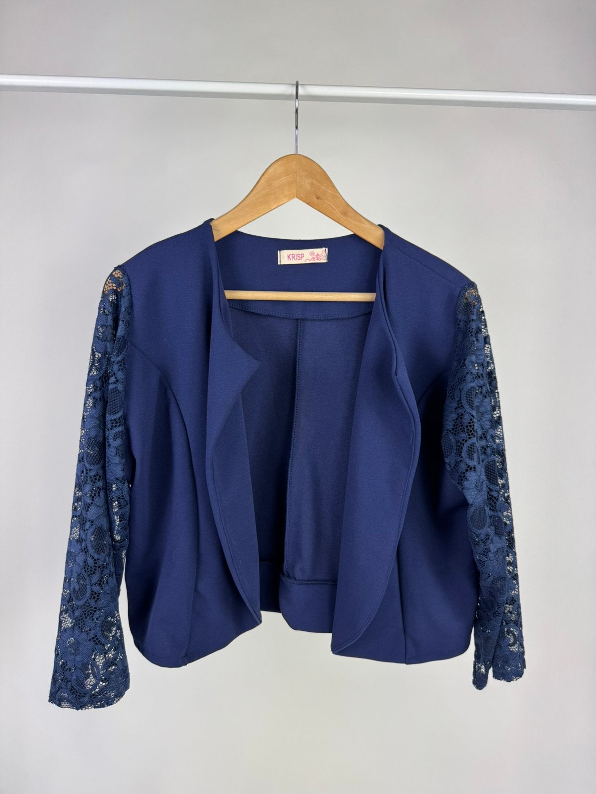 KRISP dames bolero/blazer donkerblauw kanten mouwen - 20/ XL, Blauw, Maat 46/48 (XL) of groter, Ophalen of Verzenden, Zo goed als nieuw