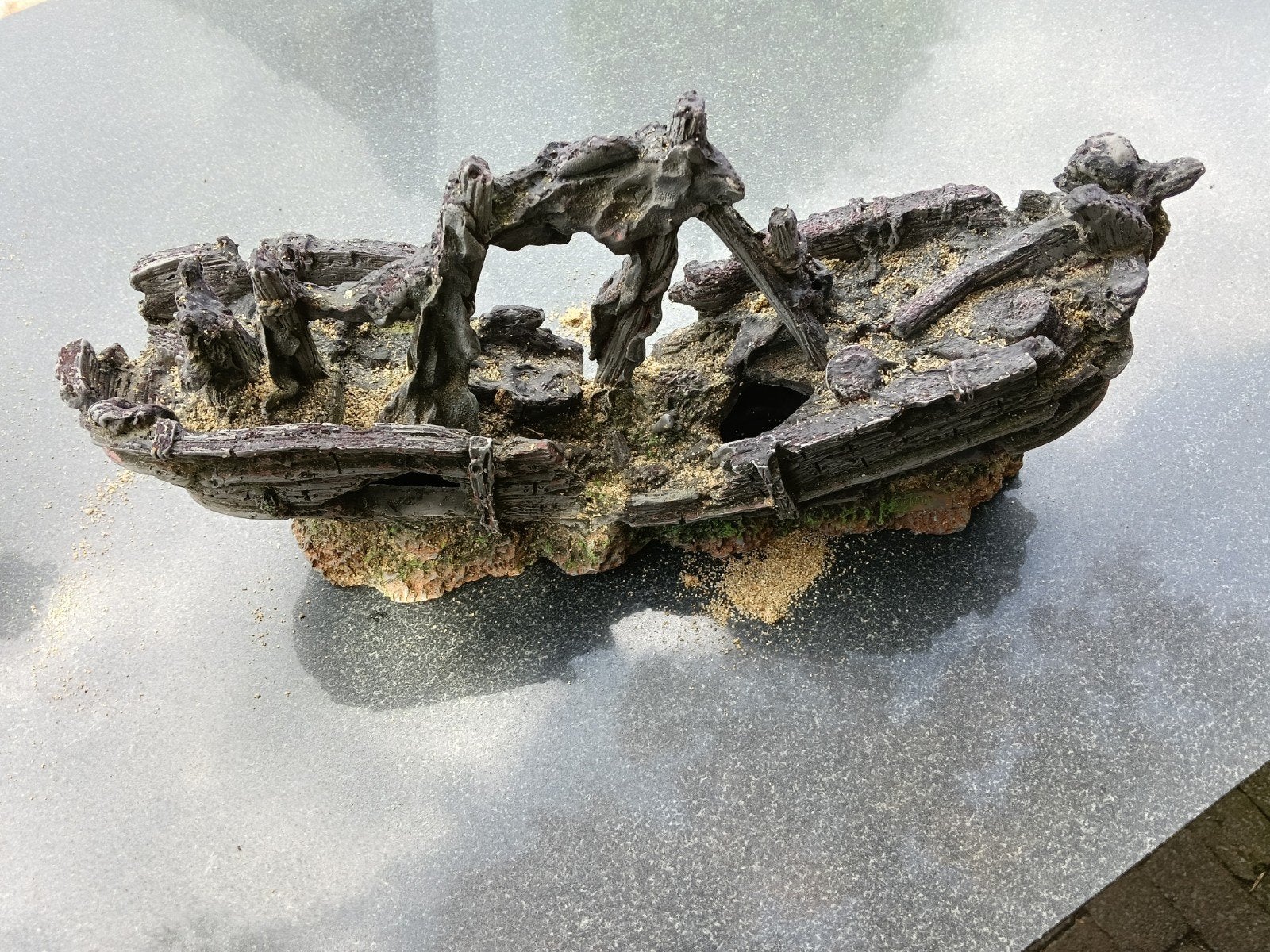 Ornamenten voor aquarium zoals groot schip,2 zijdig hoofd, Dieren en Toebehoren, Vissen | Aquaria en Toebehoren, Ophalen, Plant(en), Steen of Hout