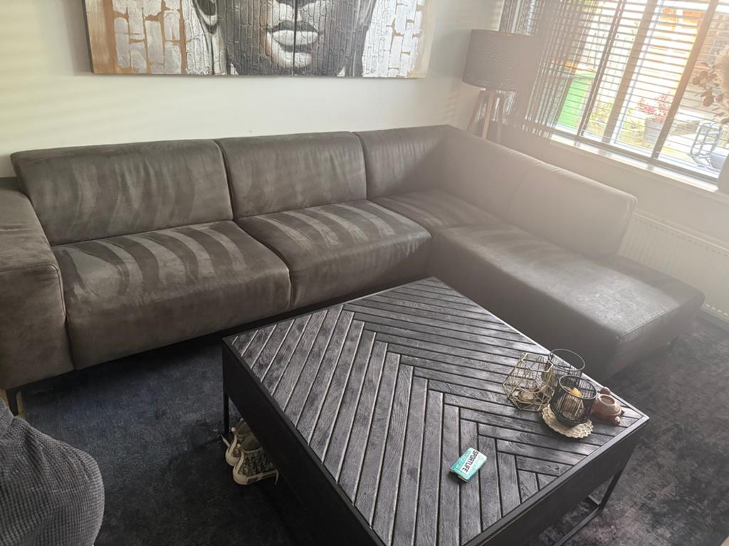 Hoekbank grijs 290 x 195, Huis en Inrichting, Ophalen, Zo goed als nieuw, Stof