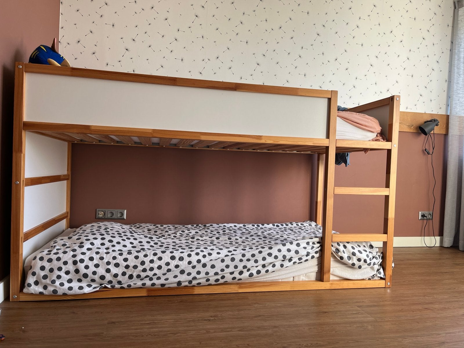 Stevig houten stapelbed IKEA, Ophalen, 90 cm, Tweepersoons, Minder dan 160 cm