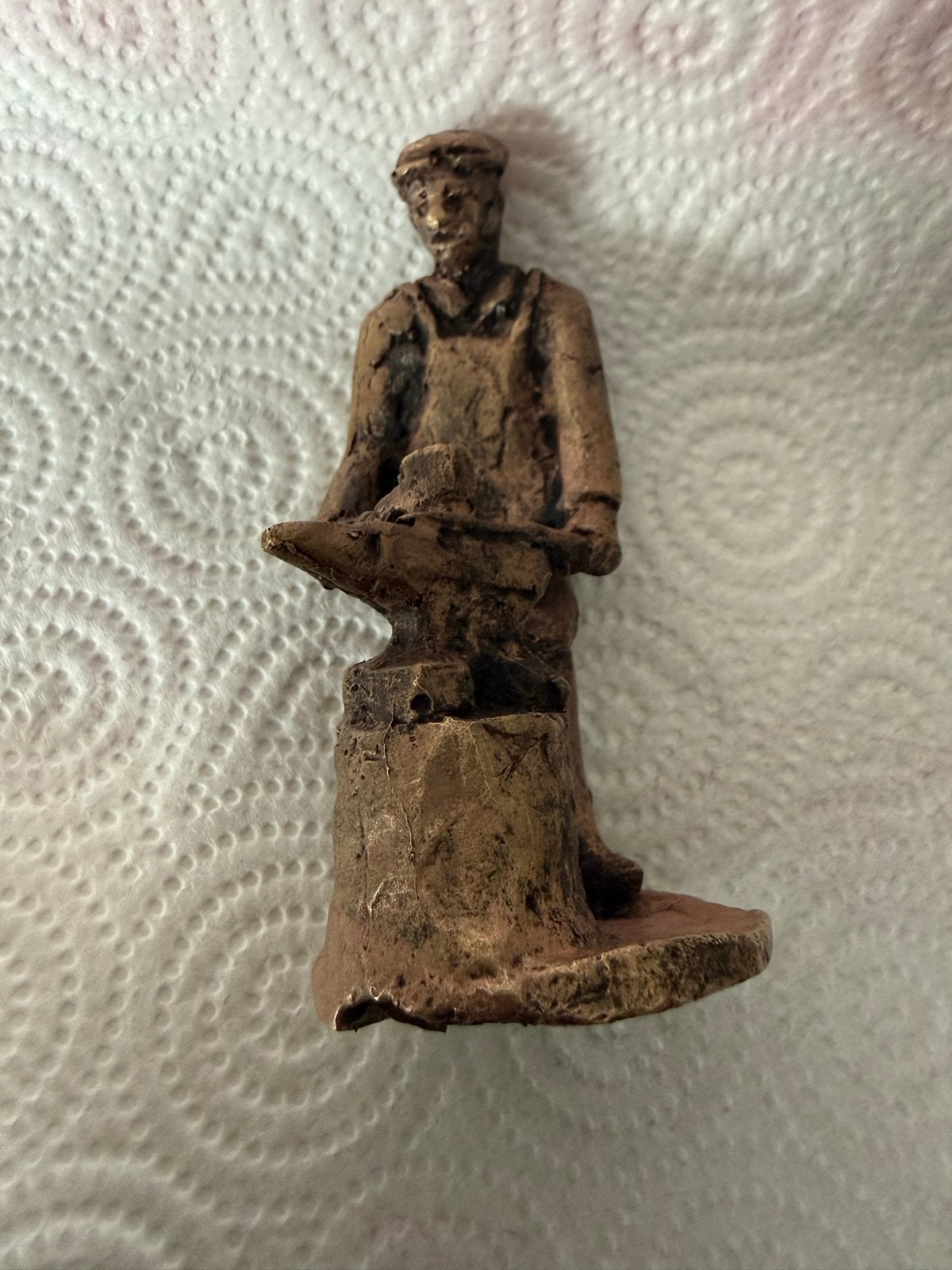 Vintage Bronzen Smid Beeldje - Ambachtelijk Decor, Ophalen of Verzenden