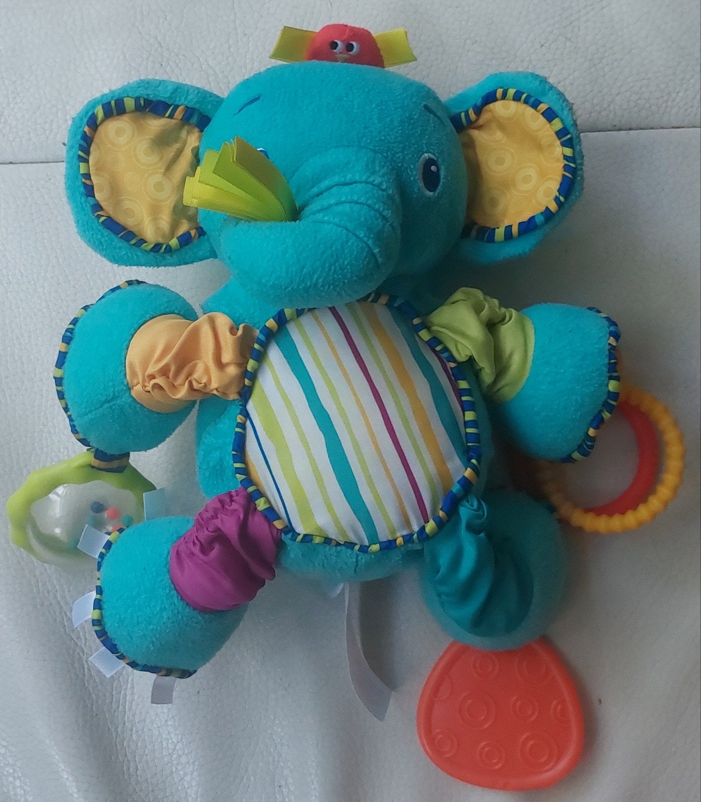 Vrolijke Olifant Baby Speelgoed met Rammelaar en Bijtring, Ophalen of Verzenden, Zo goed als nieuw, Rammelaar, Met geluid
