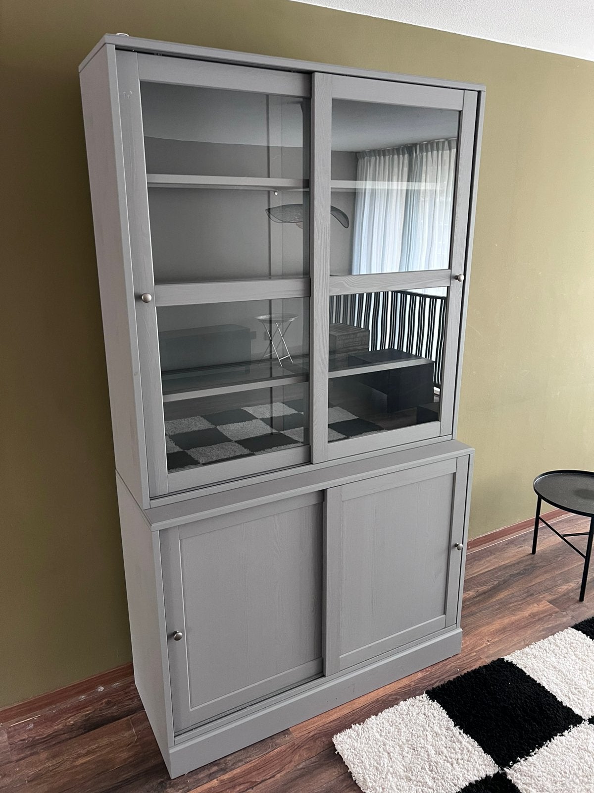 Havsta opberg & vitrine kast grijs, Huis en Inrichting, Ophalen, Zo goed als nieuw, 25 tot 50 cm, 50 tot 100 cm