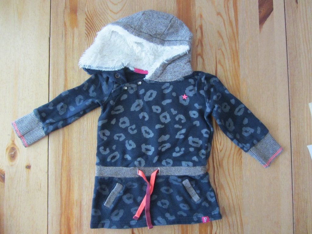 Donkerblauw winterjurkje Flo maat 74, Ophalen of Verzenden, Zo goed als nieuw, Meisje, Jurkje of Rokje