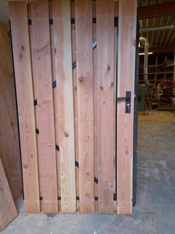 Poortdeur Douglas, met zwart stalen frame (*), Niet ingevuld, Niet ingevuld, Nieuw, Ophalen of Verzenden