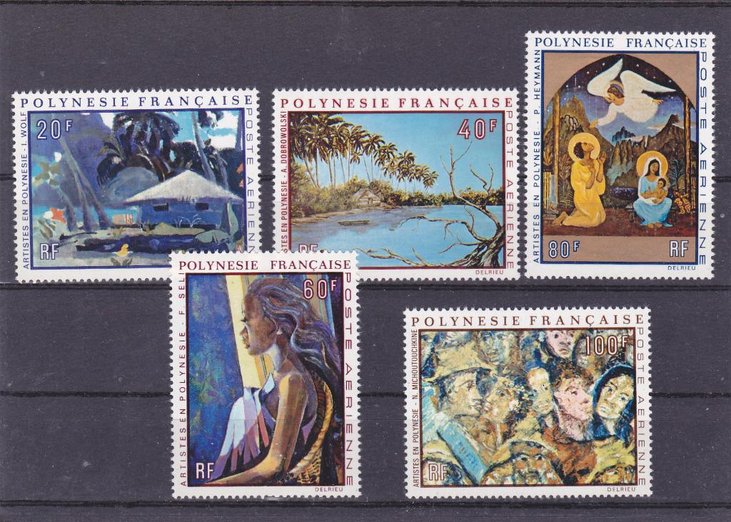 Franse Koloniën Polynesië 145/49 Schilderijen (461), Verzenden, Postfris