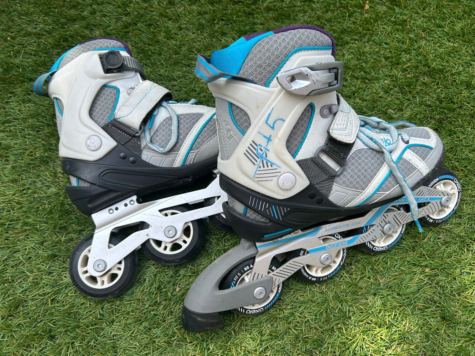 Oxelo Fit 5 Inline Skates - Maat 37, Gebruikt, Inline skates 4 wielen, Dames, Ophalen