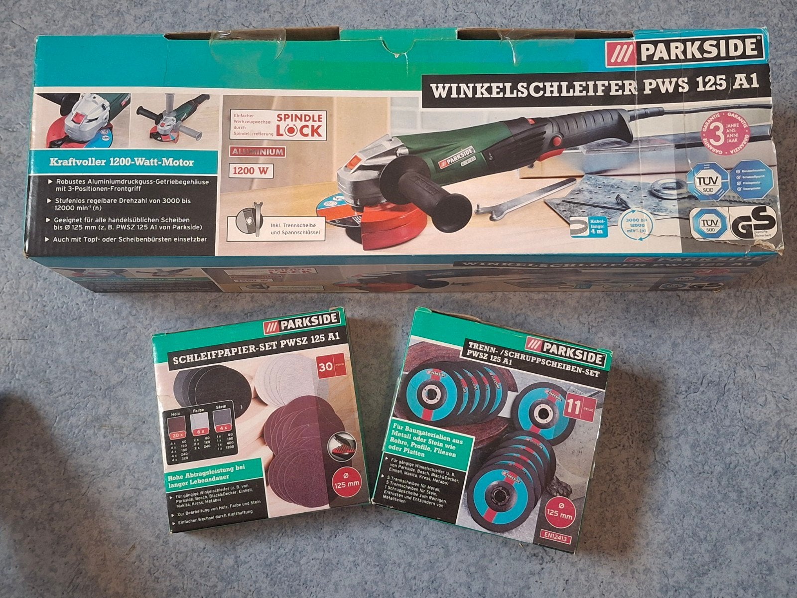Parkside Haakse Slijper PWS 125 A1 (1200W), Ophalen, Gebruikt, 1000 watt of meer, Haakse handslijpmachine