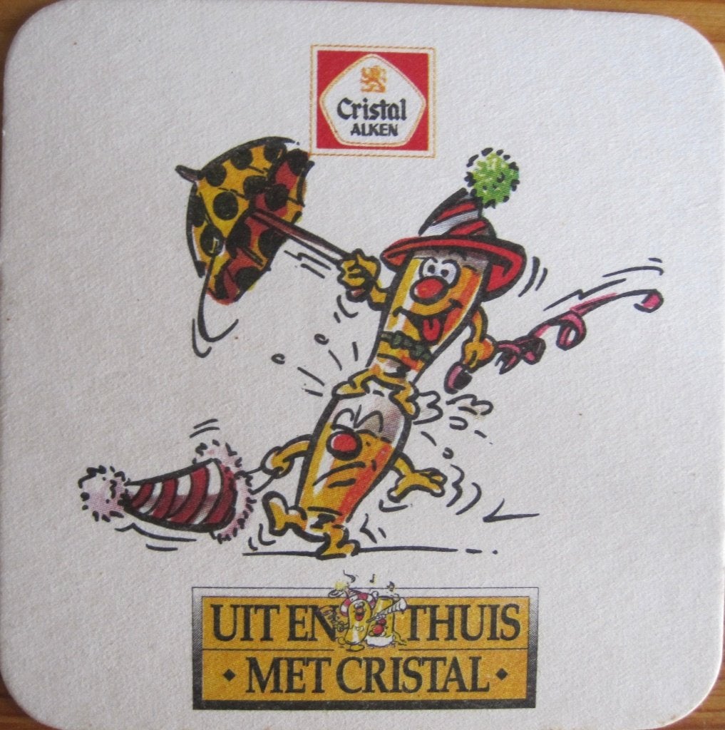 bierviltje Cristal Aken - uit en thuis met Cristal, Ophalen of Verzenden, Zo goed als nieuw, Viltje(s), Overige merken