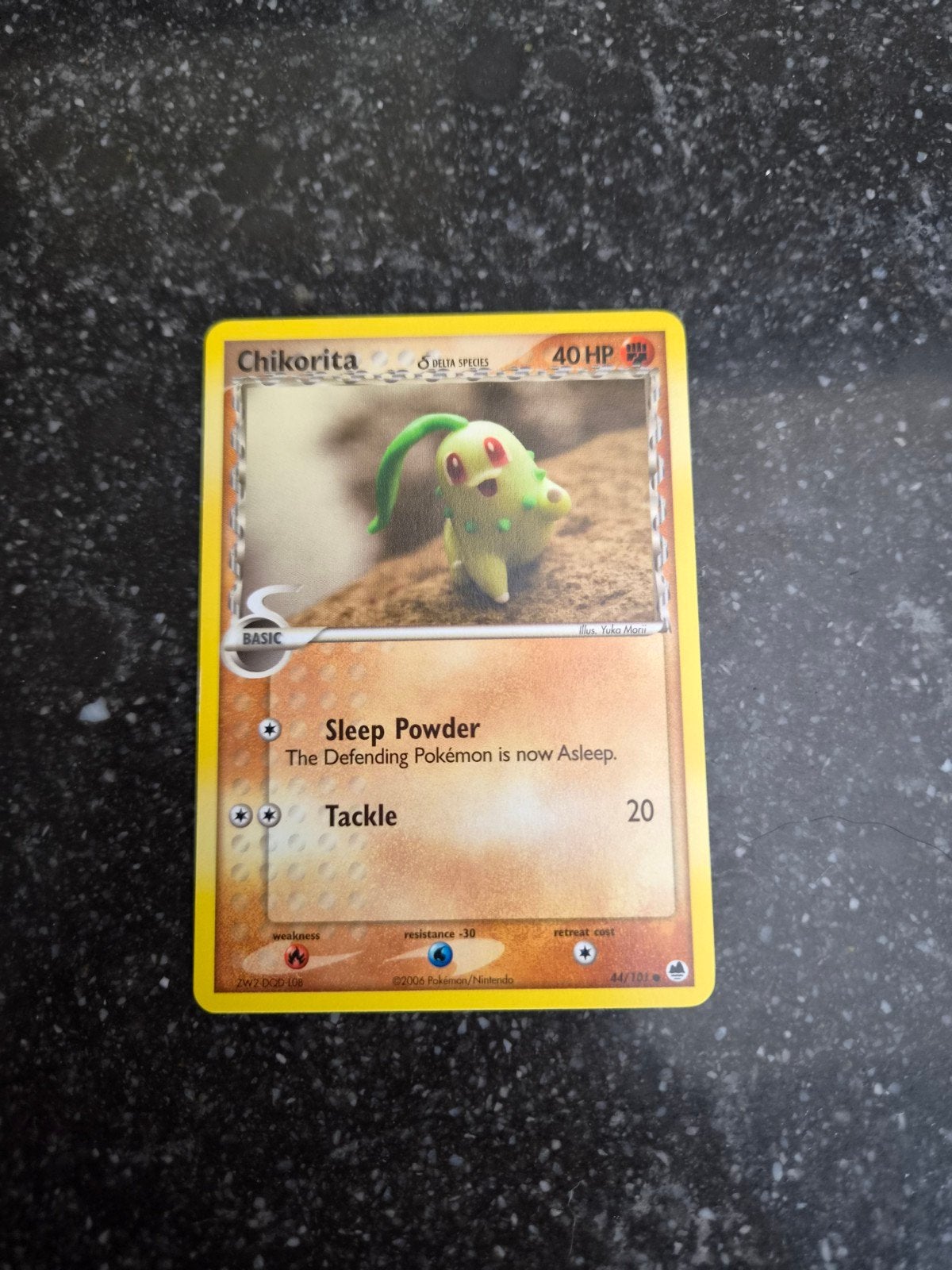 Chikorita Pokémon Kaart - Uitstekende Staat, Hobby en Vrije tijd, Ophalen of Verzenden, Zo goed als nieuw, Losse kaart