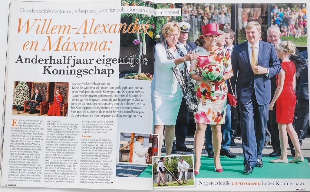 Weekblad Prive met poster Willem-Alexander en Maxima (2014), Verzenden, Zo goed als nieuw, Damesbladen
