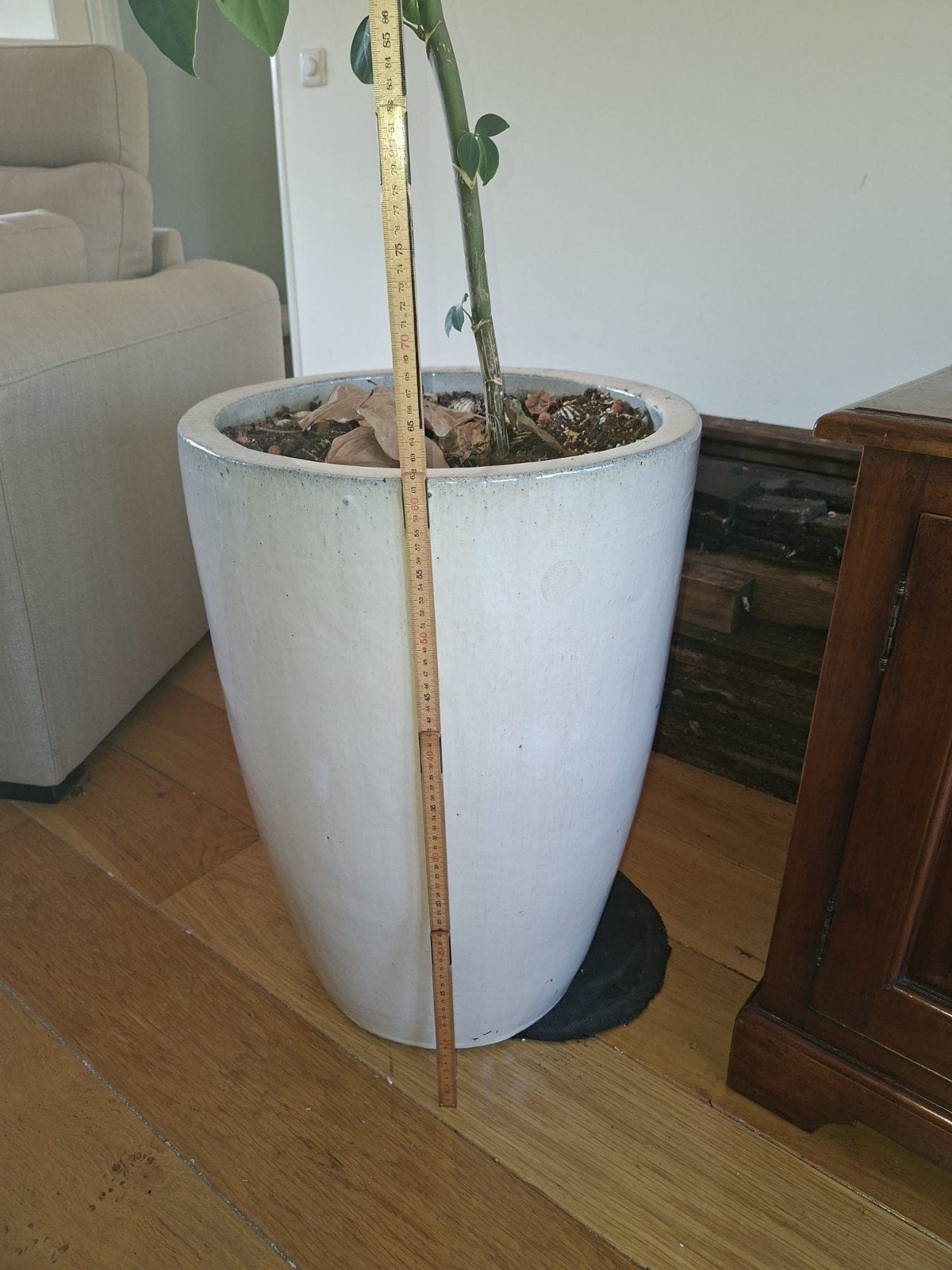 Plantenpot, Tuin en Terras, Bloembakken en Plantenbakken, Ophalen, Zo goed als nieuw, Rond, Steen
