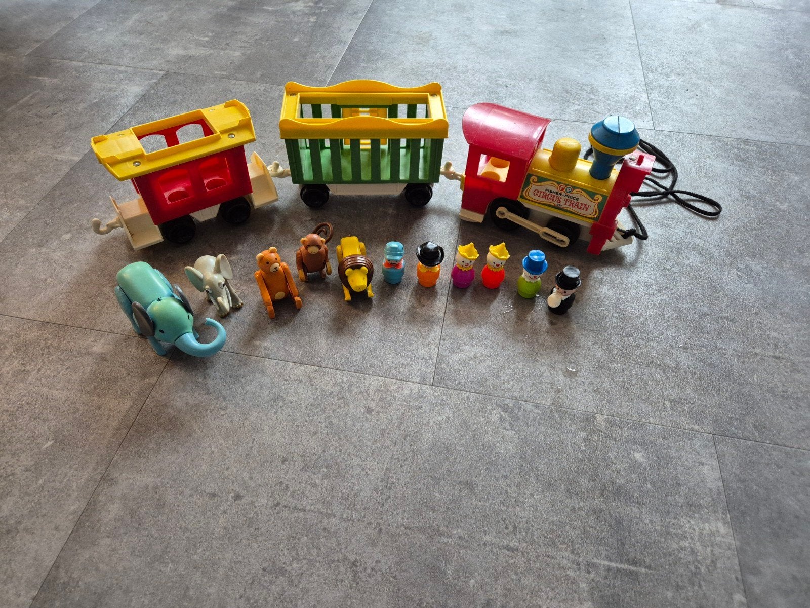Vintage Fisher-Price Circus Trein met Figuren en Dieren, Ophalen