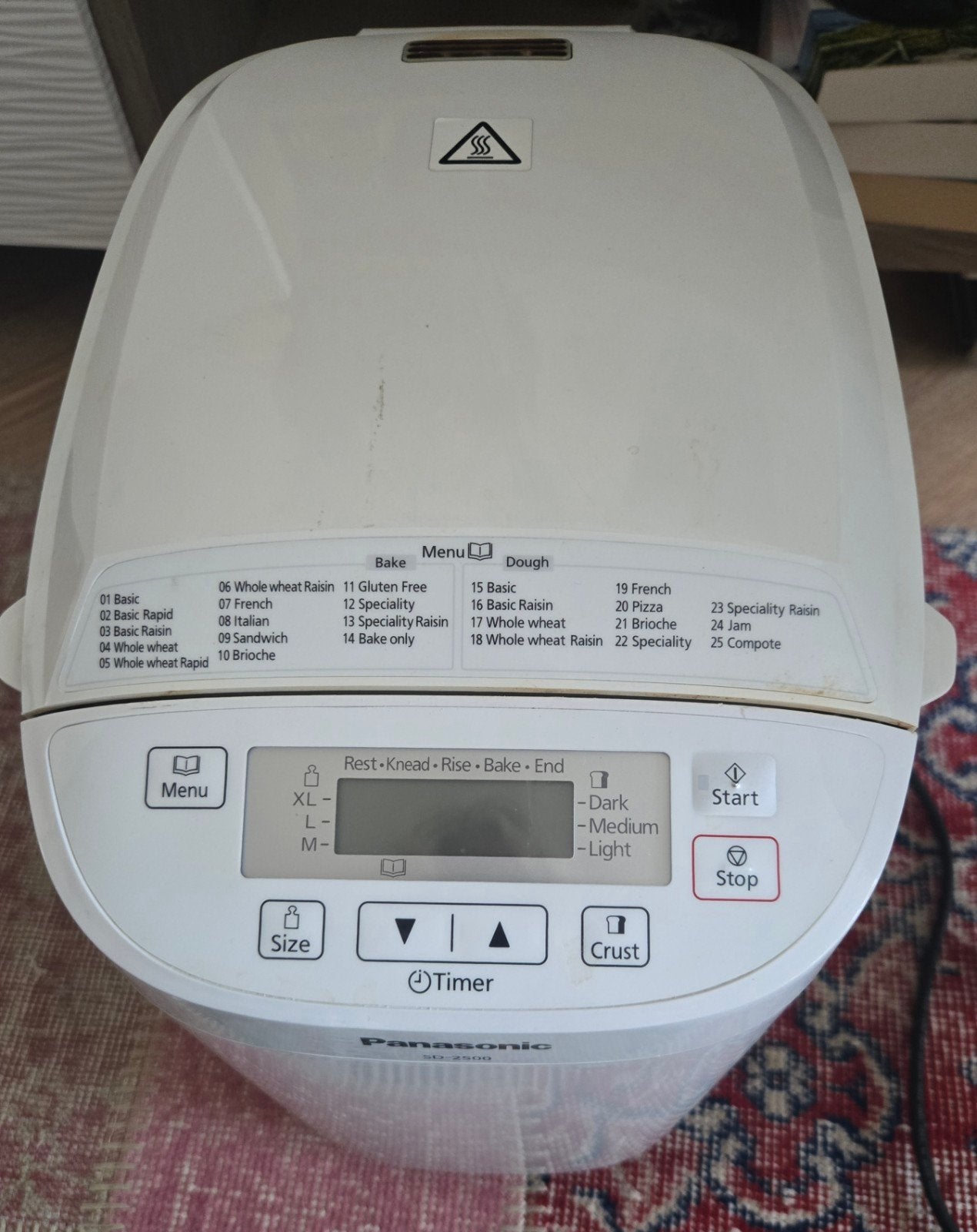 Panasonic SD-2500 broodbakmachine, Met timer, 800 tot 1200 gram deeg, Ophalen of Verzenden, Gebruikt