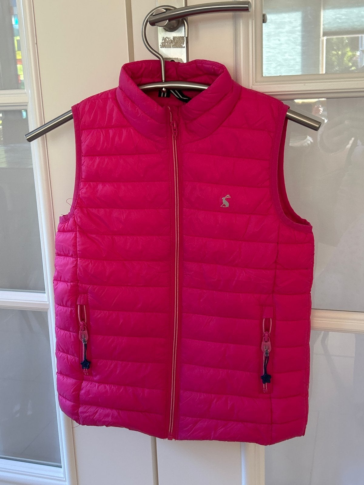 Joules fuchsia roze bodywarmer maat 128 (8 jaar), Ophalen of Verzenden, Zo goed als nieuw, Meisje, Jas