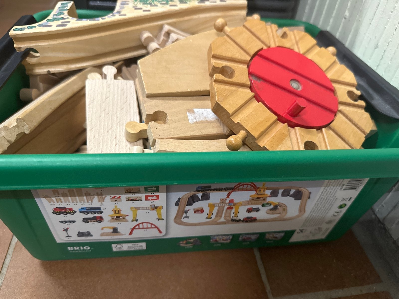 Brio Houten Treinset met Draaischijf en Rails, Ophalen, Gebruikt, Rij- of Hobbelspeelgoed
