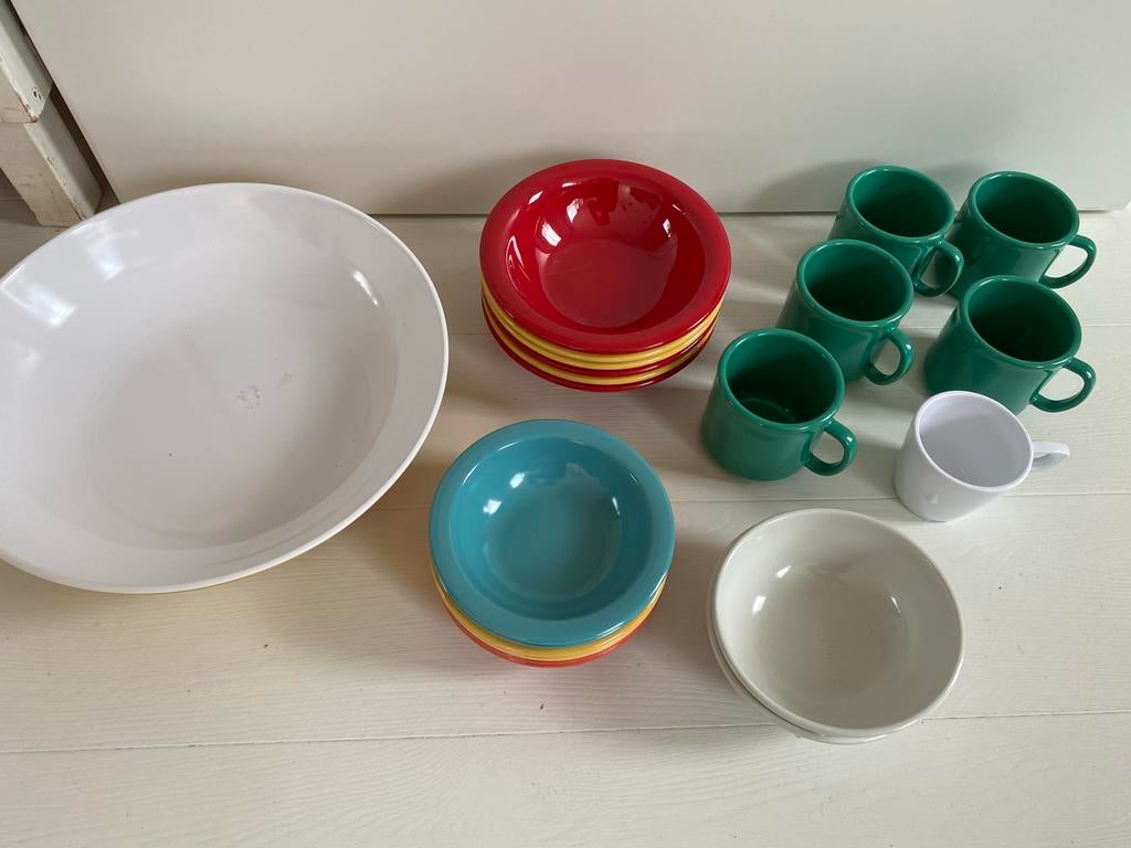 Stevig camping servies voor tent of caravan, Ophalen, Gebruikt