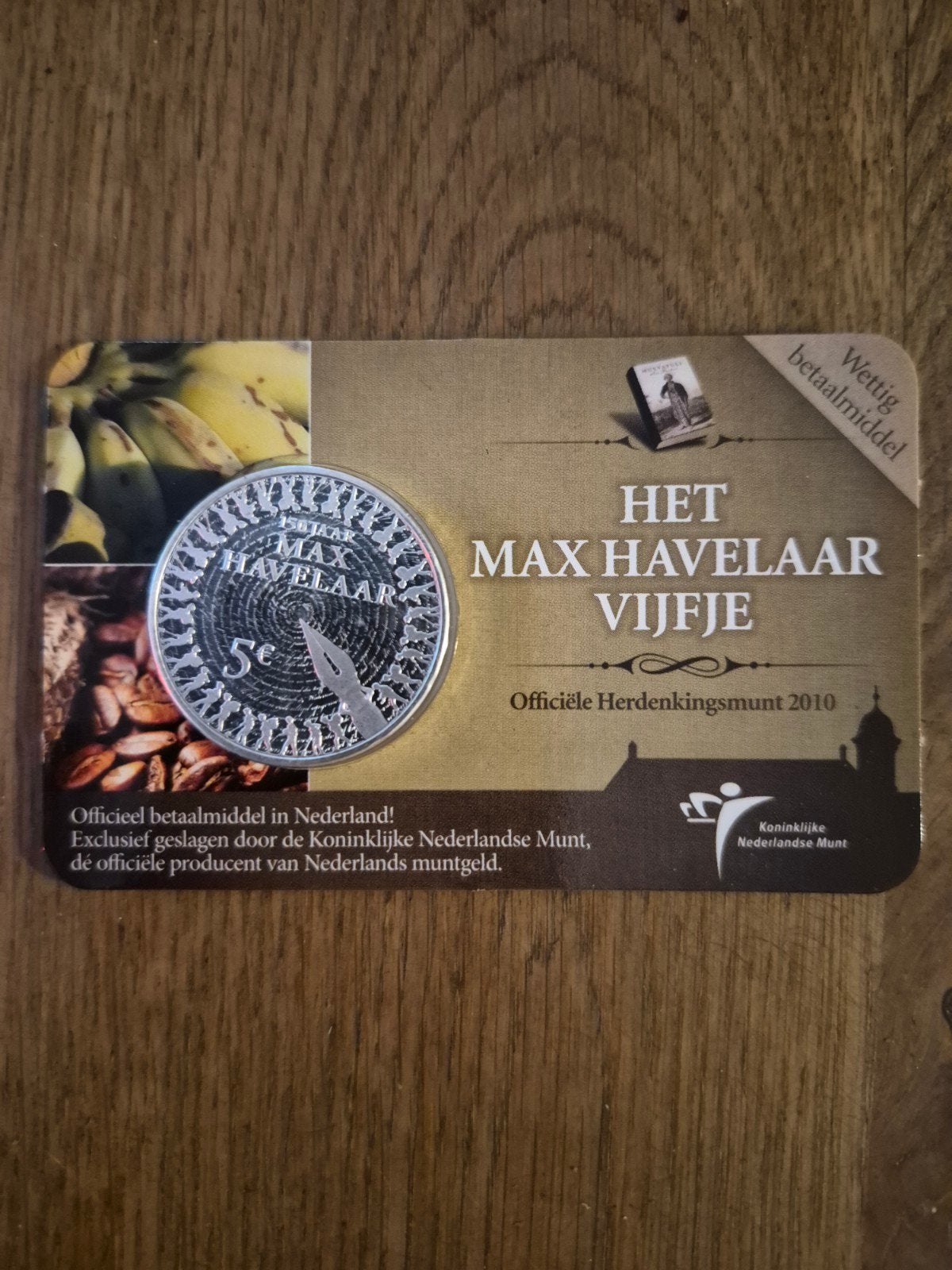 Max Havelaar Vijfje 2010 - Zwaar Verzilverde 5 Euro Munt, Koningin Beatrix, Zilver, Euro's, Ophalen of Verzenden