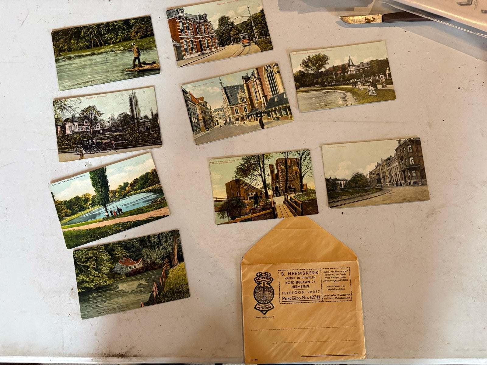 Oude Aanzichtkaarten Heemstede Heemskerk Fietsenmaker, Ophalen of Verzenden, Voor 1920, Ongelopen, Noord-Holland