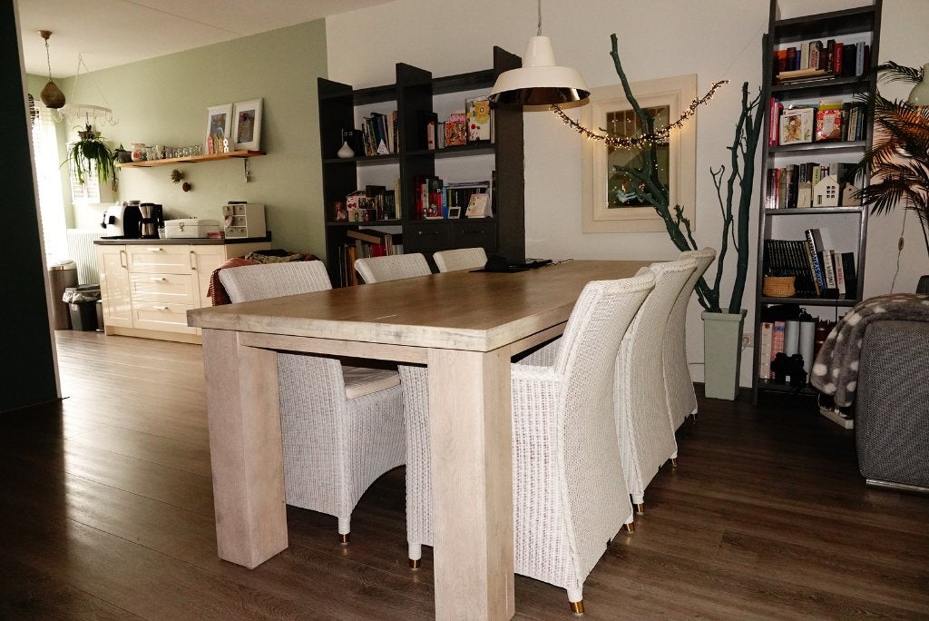 6 Lloyd Loom dining stoelen met kussens., Huis en Inrichting, Stoelen, Ophalen, Overige materialen, Gebruikt, Wit