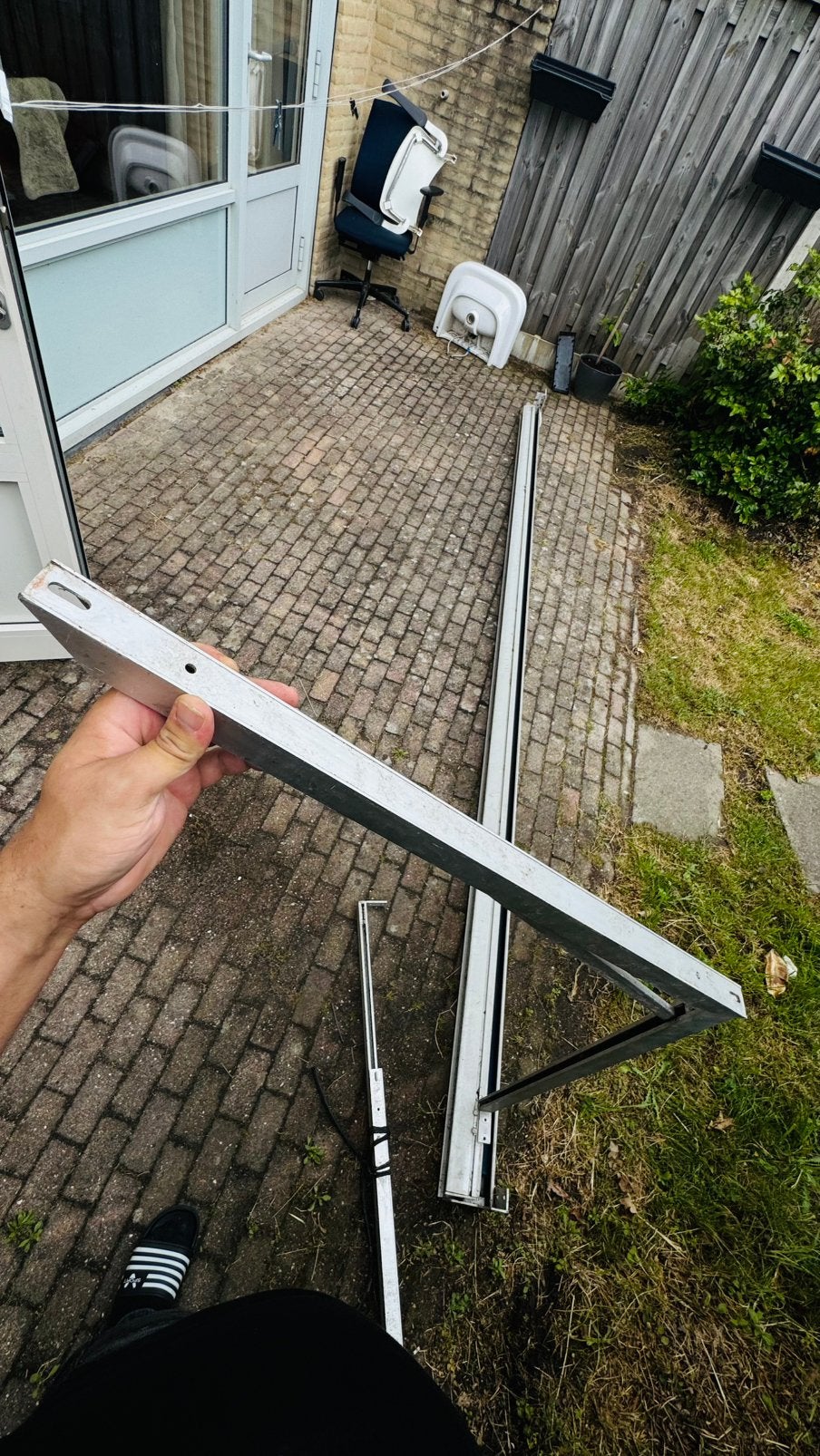 Elektrisch zonnescherm 4x1,5m balkon/terras, Tuin en Terras, Gebruikt, Elektrisch, Ophalen of Verzenden, 250 cm tot 450 cm