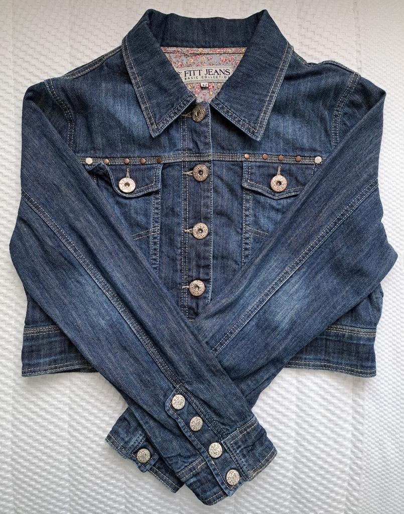 Spijkerjas Miss Etam kort model maat 42, Blauw, Maat 42/44 (L), Ophalen of Verzenden, Zo goed als nieuw