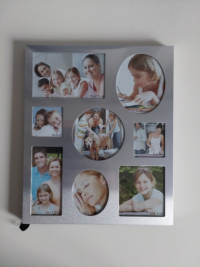 Fotolijst voor 8 foto's - zilverlook - nieuwstaat!, Audio, Tv en Foto, Fotografie | Fotolijsten, Zilver, Collagefotolijst, Nieuw